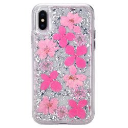 iPhone XS / X Luxury Glitter Dried Natural Flower Petal Clear Hybrid Case (Silver Pink) iPhone XS / X Luxury Glitter Dried Natural Flower Petal Clear Hybrid Case (Silver Pink)